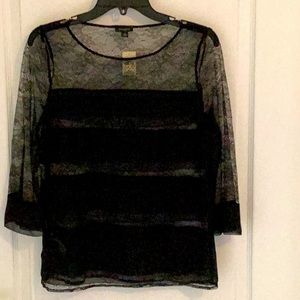 Ann Taylor mixed media elegant layering top